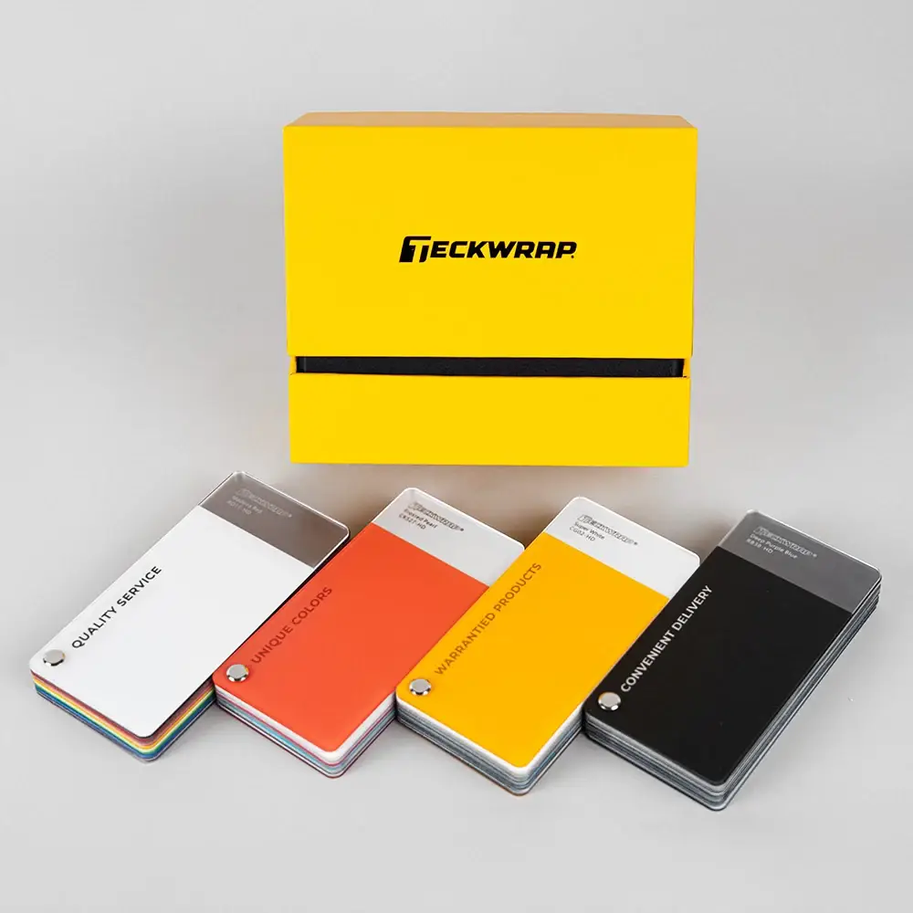 TeckWrap colour swatch books with yellow presentation box
